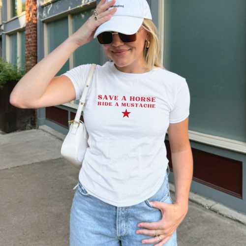 Save a Horse Ride A Mustache Baby Tee